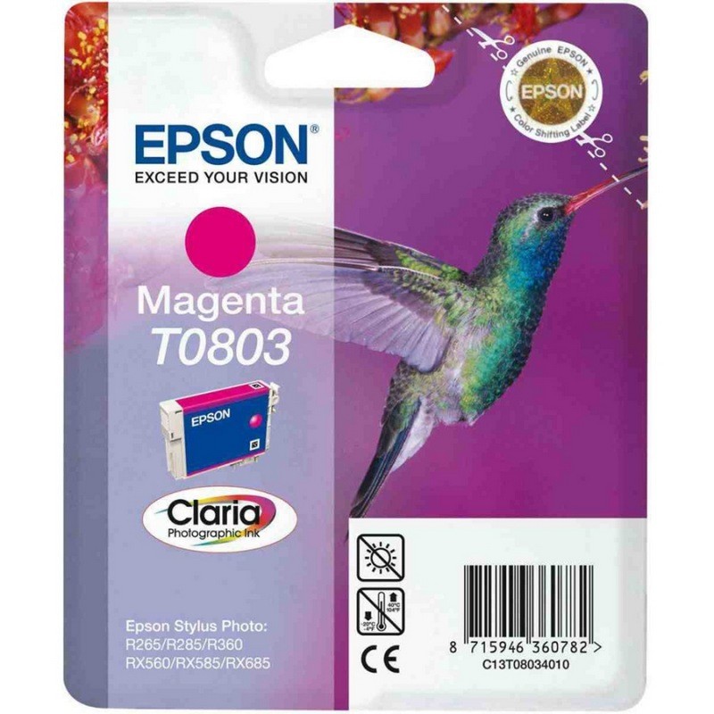 Epson T0803 7,4 ml magenta original blæk til Epson