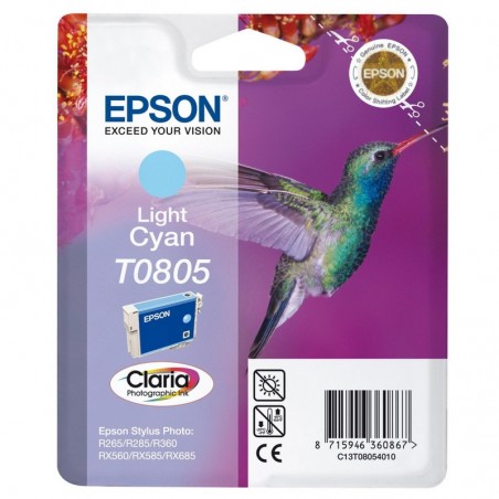 Epson T0805 7,4 ml lys cyan original blæk til Epson