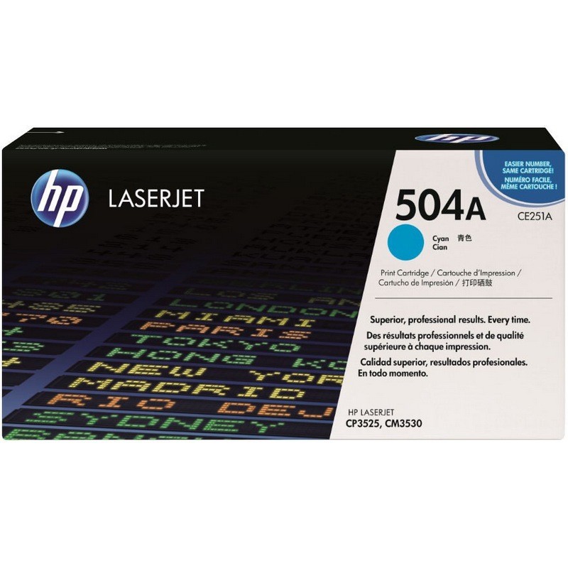 HP 504a CE251a cyan 7.000 sider original toner